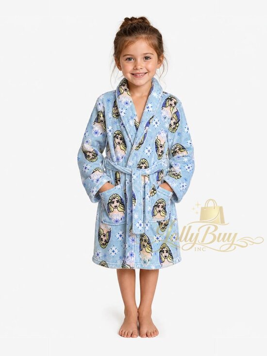 Disney Other - Disney Frozen Girls Robe Plush Fleece Long Sleeve Bathrobe